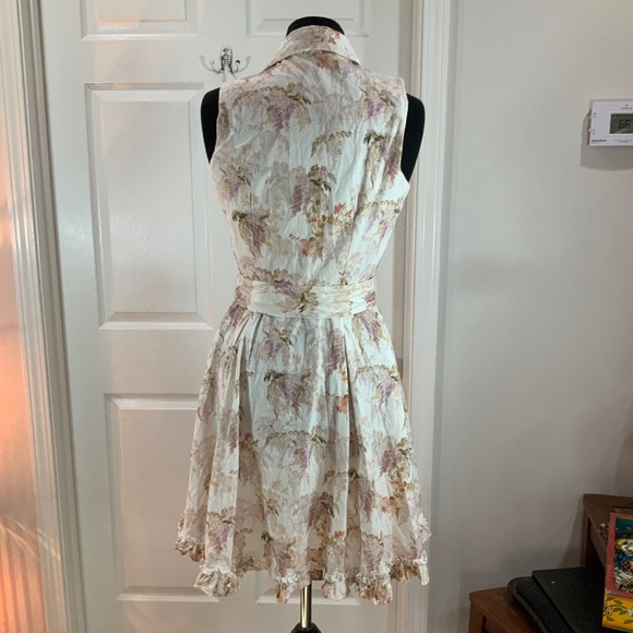 Alex Marie Floral Shift Button Front Sleeveless Tracey Dress Size 4 - Picture 5 of 10